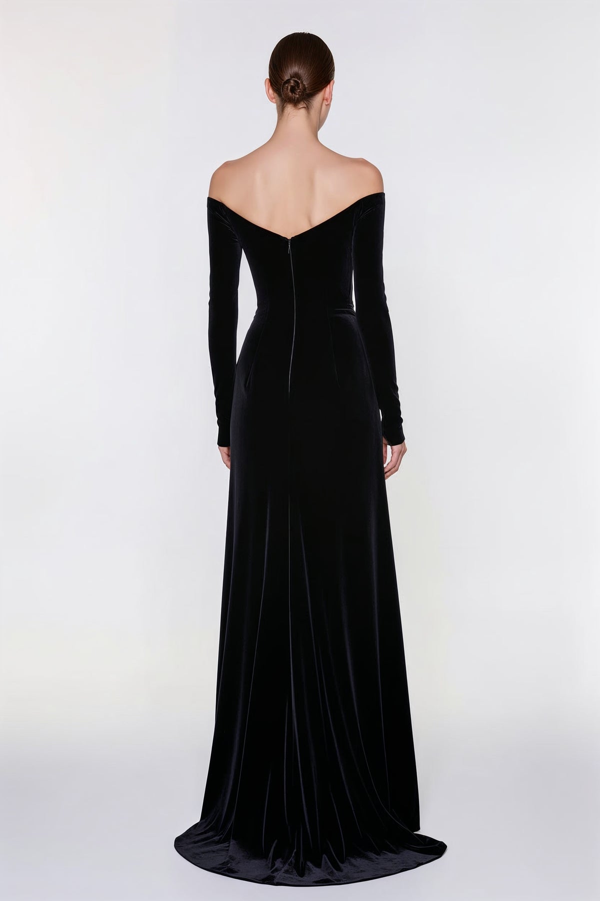 Black Velvet Evening Gown