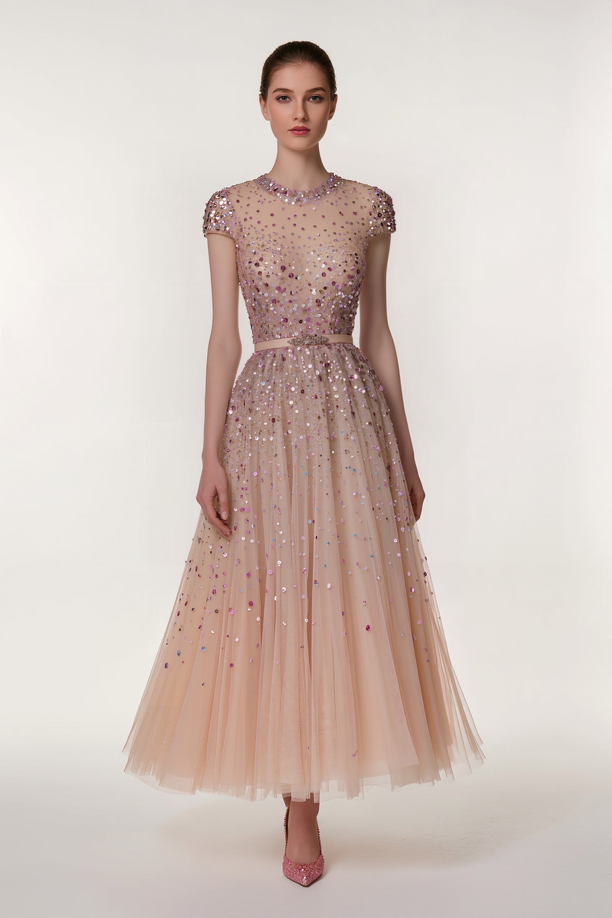 Blush Stardust Dress Evening Haute Couture – Summer 2026
