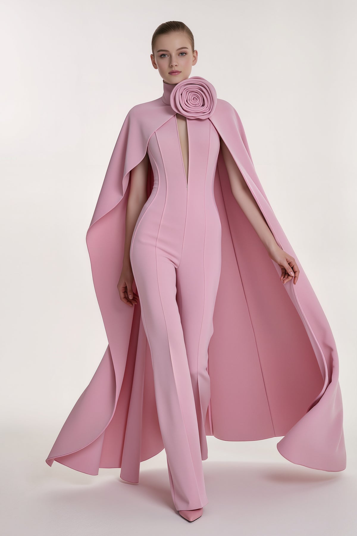 Rose Aura Cape Jumpsuit