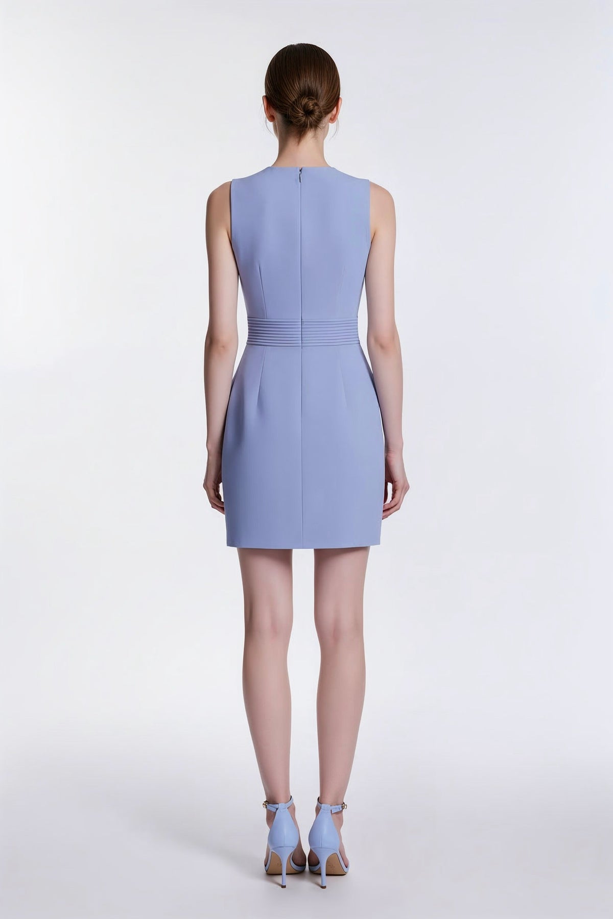 Powder Blue Sculpted Mini Dress