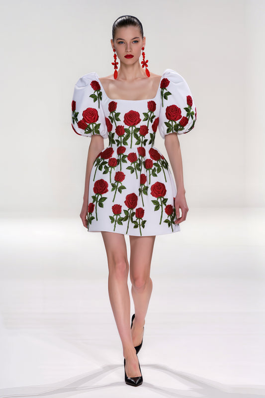 Rose Éclat Mini Dress